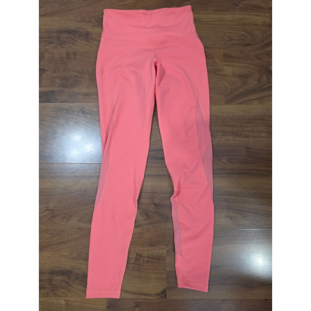 NWOT Old Navy Active Elevate Legging Small Coral Pink Mesh Panel Go-Dry Yoga